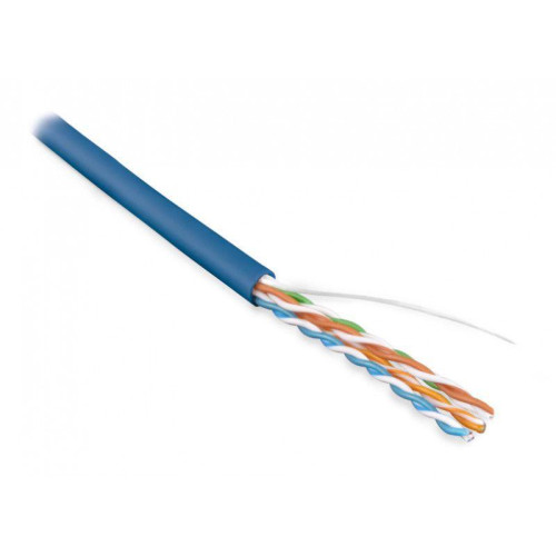 Кабель витая пара U/UTP кат.5E 4 пары 24 AWG ОЖ solid LSZH нг(С)-HF UUTP4-C5E-S24-IN-LSZH-BL-100 син. (уп.100м) Hyperline 273506