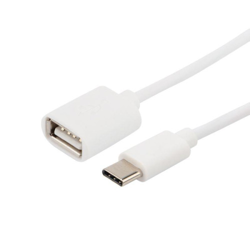 Кабель OTG Type C на USB/2.4A/PVC/white/1m/Rexant 18-1180