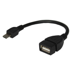 Кабель USB OTG micro USB на USB шнур 0.15м черн. Rexant 18-1182