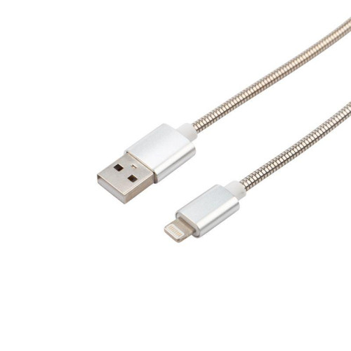 Кабель USB-Lightning 2А 1м матов. сталь Rexant 18-7057