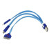 Кабель USB Lightning/30pin/micro USB/PVC/flat/blue/0.15m 3 в 1 Rexant 18-4255