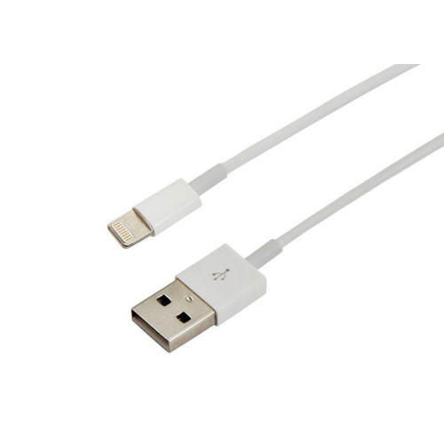 Кабель USB для iPhone 5/6/7 моделей оригинал (чип MFI) 1м бел. Rexant 18-0000