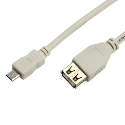 Шнур micro USB (male) - USB-A (female) 0.2м Rexant 18-1161