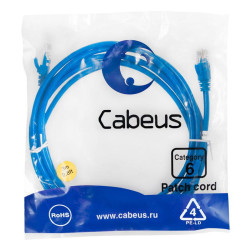 Патч-корд U/UTP кат.6 2xRJ45/8p8c неэкранир. PVC 3м син. Cabeus8680c