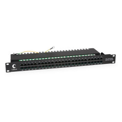 Патч-панель PL-50-TEL-Dual IDC 19дюйм (1U) 50 портов RJ-45 Dual IDC (телефонная раскладка) Cabeus 7003c