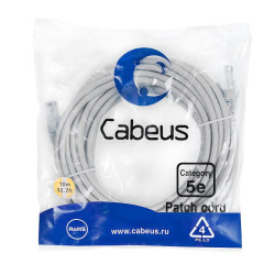 Патч-корд U/UTP кат.5E 2xRJ45/8p8c неэкранир. PVC 10м сер. Cabeus 7699c