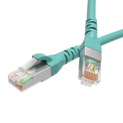 Патч-корд экранированный CAT6A S/FTP 4х2 LSZH  10м бирюз. DKC RN6ASF4500AQ