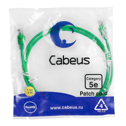 Патч-корд U/UTP кат.5E 2xRJ45/8p8c неэкранир. PVC 1.5м зел. Cabeus 7692c