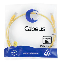 Патч-корд U/UTP кат.5E 2xRJ45/8p8c неэкранир. PVC 1м желт. Cabeus 7673c