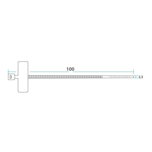 Хомут кабельный 2.5х100 под маркер нейл. бел. (уп.100шт) Rexant 07-0106