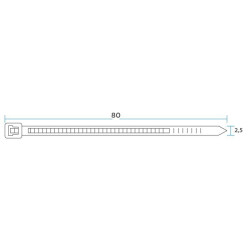 Хомут кабельный 2.5х80 нейл. черн. (уп.100шт) Rexant 07-0081