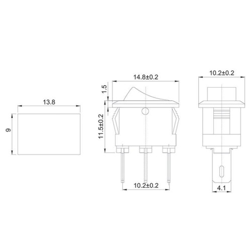 Выключатель клавишный 250В 3А (3с) ON-ON черн. Micro (RWB-102) Rexant 36-2030