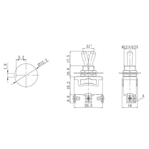 Тумблер 250В 10А (3c) ON-OFF-(ON) 1п (KN-113) Rexant 36-4151