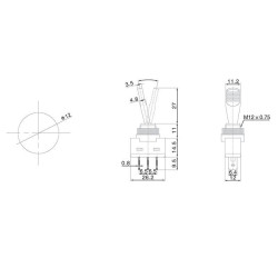 Тумблер 12В 20А (3с) ON-OFF 1п с зел. подсветкой (ASW-13D) Rexant 36-4373