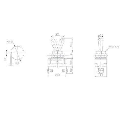 Тумблер 220В 10А (2c) ON-OFF 1п Mini (ASW-23) блист. Rexant 06-0330-A