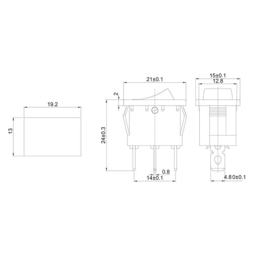 Выключатель клавишный 12В 15А (3с) ON-OFF зел. с подсветкой Mini (RWB-206-1 SC-768) Rexant 36-2173