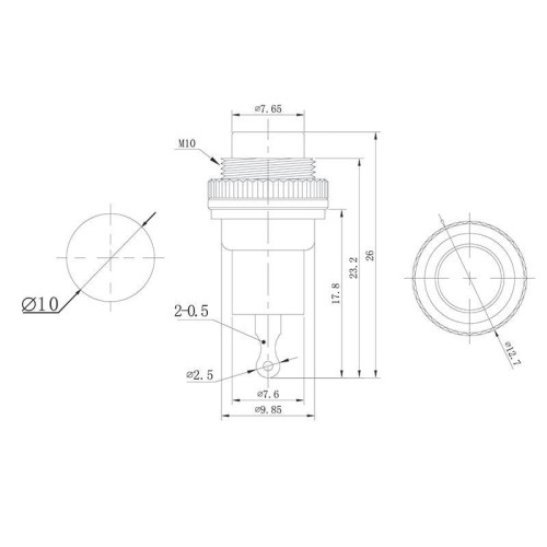 Выключатель-кнопка металл 220В 2А (2с) OFF-(ON) d10.2 черн. Mini (RWD-213) Rexant 36-3330