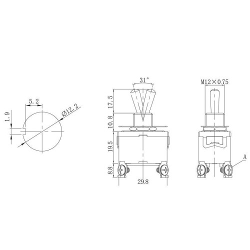 Тумблер 250В 15А (4c) ON-OFF 2п (KN-201) блист. Rexant 06-0326-B