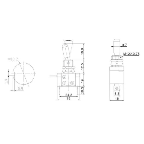 Тумблер 12В 20А (3с) ON-OFF 1п с зел. LED подсветкой (ASW-07D) Rexant 36-4333