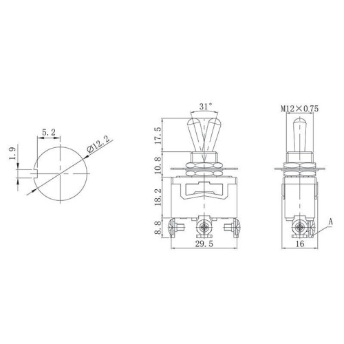 Тумблер 250В 15А (3c) ON-OFF-ON 1п (KN-103) (инд. упак.) Rexant 36-4112-1