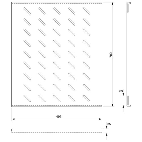 Полка SH-J018-FC-1000-BK 19дюйм Г=700мм перфорир. для напольных шкафов Г=1000мм черн. RAL 9004 Cabeus 8624c