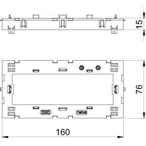 Рамка Modul45 монтажная 71MT3 45-2 полиамид сер. OBO 6288574