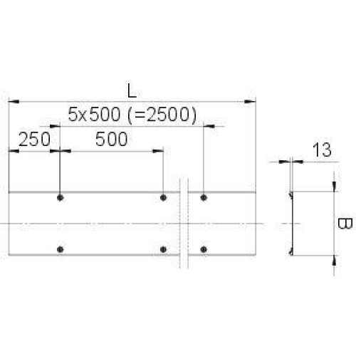 Крышка для лотка осн.500 L3000 алюминий 6мм DF BKR50 FS AL OBO 6049189