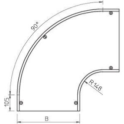 Крышка для угла горизонтального 90град. осн.400 DFB 90 400 FS OBO 7129688