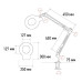 Лупа на струбцине круглая 5D с подсветкой 96LED тепл. и холод. свет бел. Rexant 31-0535