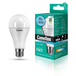 Лампа светодиодная LED20-A65/845/E27 20Вт 220В Camelion 13165