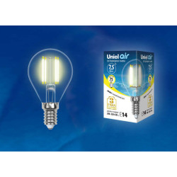 Лампа светодиодная LED-G45-7.5Вт/WW/E14/CL GLA01TR прозр. Uniel UL-00003250