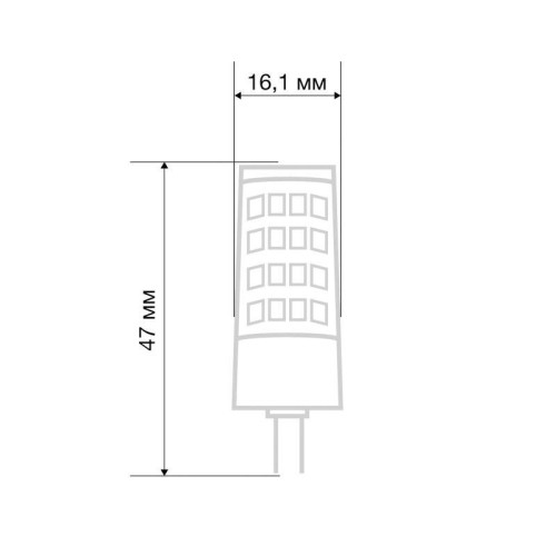 Лампа светодиодная JD-CORN 5.5Вт капсула 2700К тепл. бел. G4 230В (поликарбонат) Rexant 604-5012