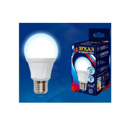 Лампа светодиодная LED-A60 10W/DW/E27/FR PLP01WH Яркая 10Вт грушевидная матовая 6500К холод. бел. E27 (упак. картон) Uniel UL-00002004