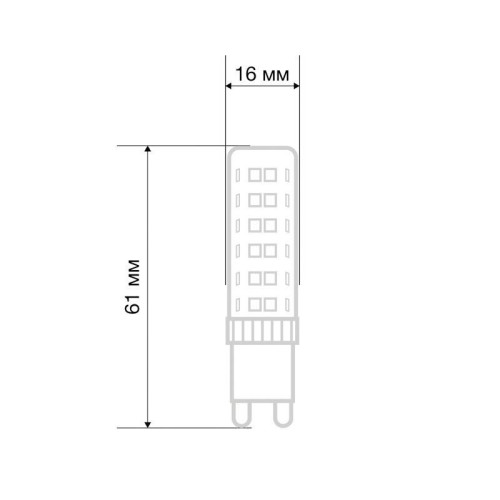 Лампа светодиодная JD-CORN 5Вт капсула 6500К холод. бел. G9 230В  (поликарбонат) Rexant 604-5017