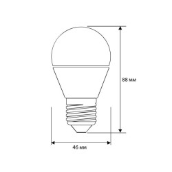 Лампа светодиодная LED8-G45/830/E27 8Вт шар 3000К тепл. бел. E27 720лм 170-265В Camelion 12392