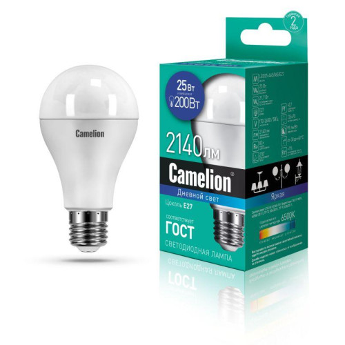 Лампа светодиодная LED25-A65/865/E27 25Вт 220В Camelion 13573