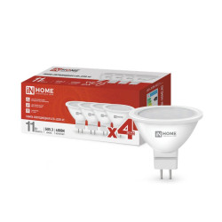 Лампа светодиодная LED-JCDR-VC 4PACK 11Вт 230В GU5.3 4000К 990лм (уп.4шт) IN HOME 4690612047942