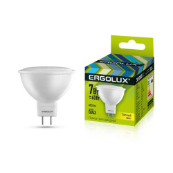 Лампа светодиодная LED-JCDR-7W-GU5.3-3000K 7Вт JCDR рефлектор 3000К тепл. бел. 180-240В Ergolux 12158