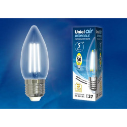 Лампа светодиодная LED-C35-5W/NW/E27/CL/DIM GLA01TR Air диммир. картон Uniel UL-00003642