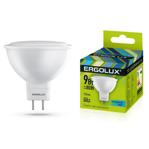 Лампа светодиодная LED-JCDR-9W-GU5.3-4K 9Вт JCDR рефлектор 4500К бел. GU5.3 180-240В Ergolux 13625