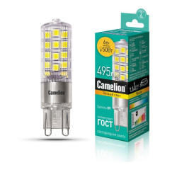 Лампа светодиодная LED6-G9-NF/830/G9 6Вт 220В Camelion 13706