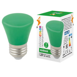 Лампа светодиодная LED-D45-1W/GREEN/E27/FR/С BELL Колокольчик 1Вт матовая зел. E27 декоративная (упак. картон) Volpe UL-00005640