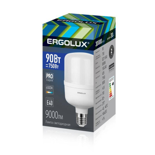 Лампа светодиодная LED-HW-90W-E40-6K PRO 90Вт 6500К холод. бел. E40 150-270В Ergolux 14332