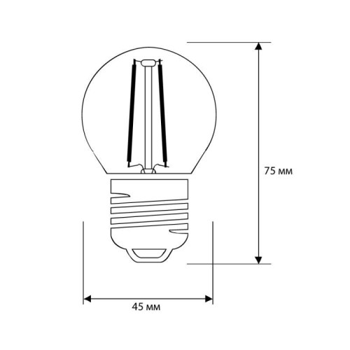 Лампа светодиодная филаментная LED12-G45-FL/845/E27 12Вт 220В Camelion 13715