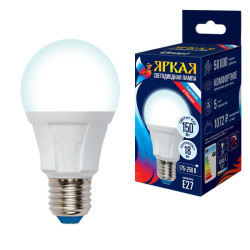 Лампа светодиодная LED-A60 18W/4000K/E27 /FR PLP01WH Яркая 18Вт матовая 4000К нейтр. бел. E27 (упак. картон) Uniel UL-00005037