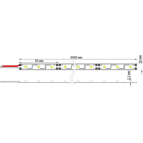 Лента светодиодная SMD3528 син. 4.8Вт/м 60LED/м 12В IP65 (уп.5м) Lamper 141-353