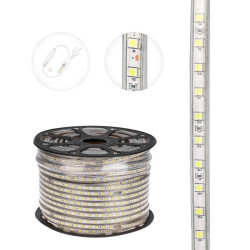 Лента светодиодная SMD5050 13х8мм 60LED/м 14.4Вт/м 220В IP67 бел. (уп.100м) NEON-NIGHT 142-105