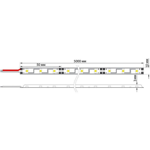 Лента светодиодная SMD 5050 14.4Вт/м 60LED/м 12В IP65 тепл. бел. (уп.5м) Lamper 141-496