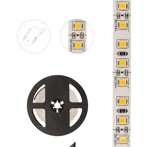 Лента светодиодная SMD3528 тепл-бел. 9.6Вт/м 120LED/м 12В IP23 (уп.5м) Lamper 141-396