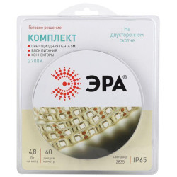 Лента светодиодная 2835kit-4.8-60-12-IP65-2700 (уп.5м) ЭРА Б0043064